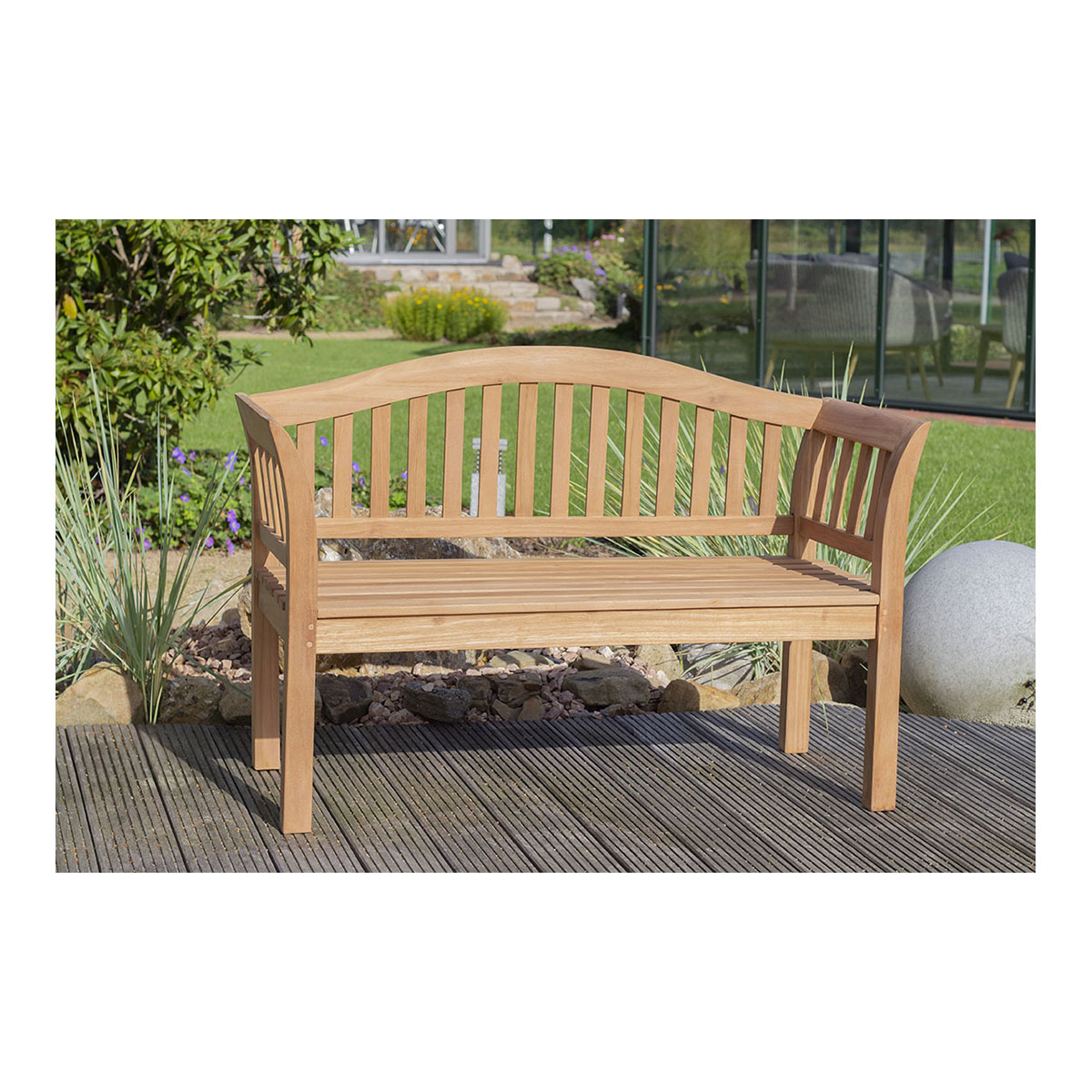 Teak-Gartenbank Wave