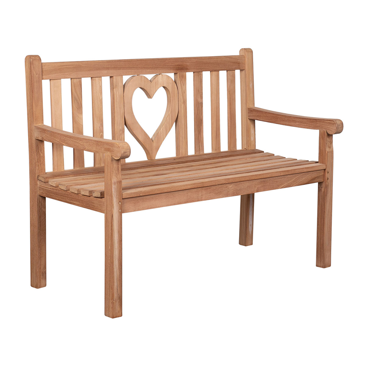 Teak-Gartenbank Herz