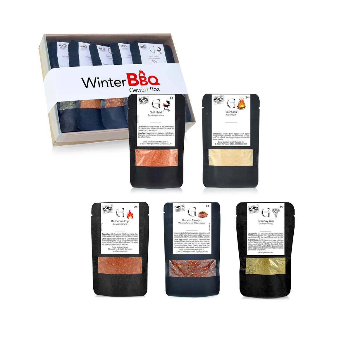 Geschenk-Set Gewürzbox Winter BBQ