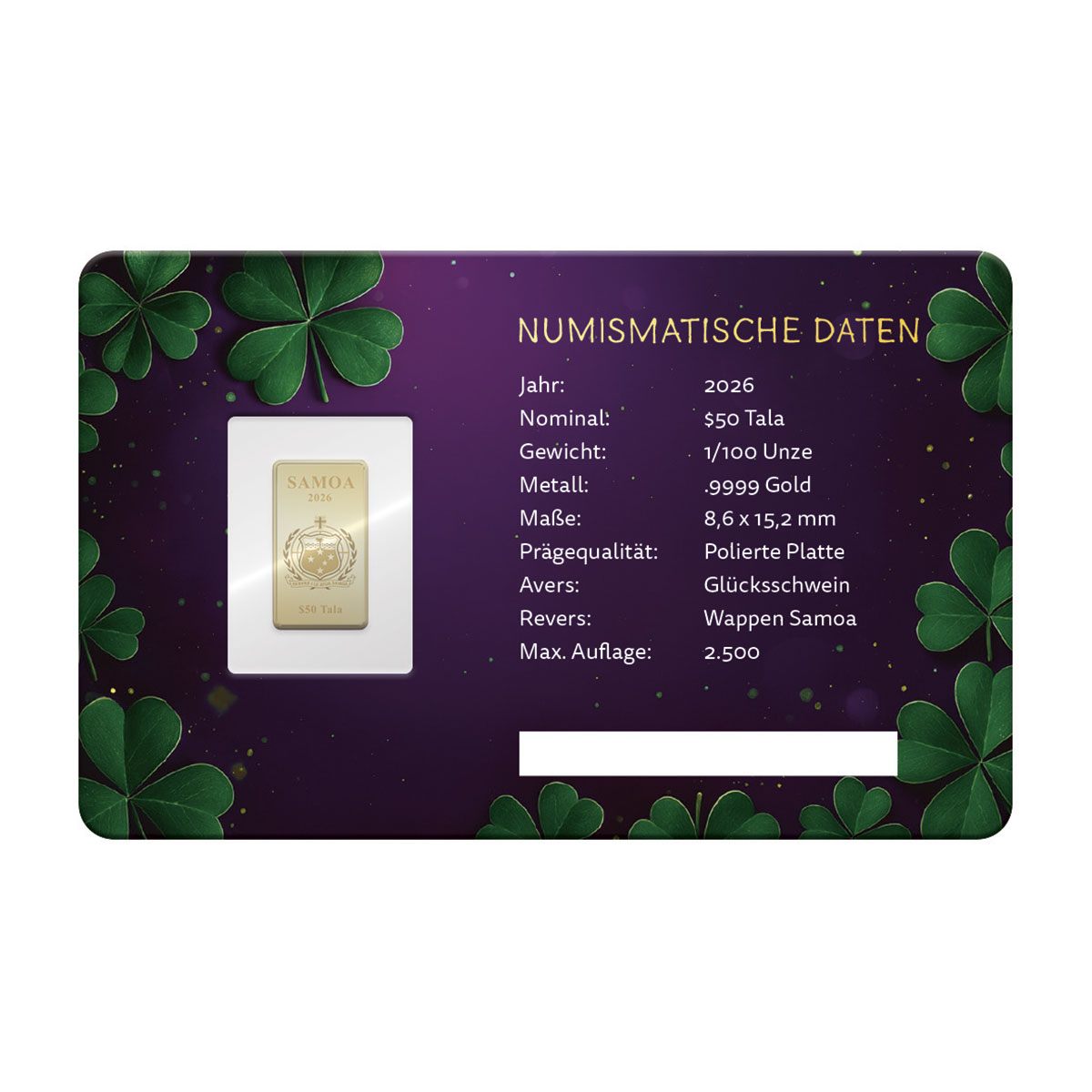 Goldplättchen Glücksschwein