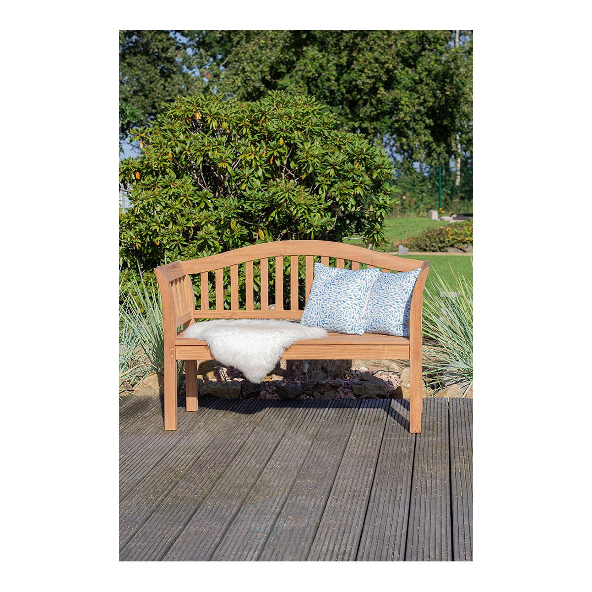 Teak-Gartenbank Wave