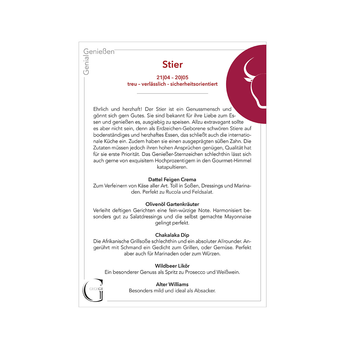 Geschenk-Set Sternzeichen Stier